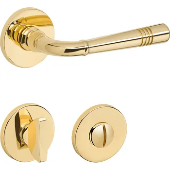 Dveřní kování TI - DIADEM - R 4009 5S klika/klika, rozety WC OLV - Mosaz leštěná lakovaná (01)