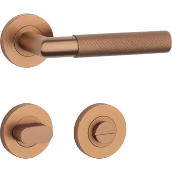 SH - OVAL - R 1742 PRO 8 MM klika/klika, rozety WC CUM PVD - Měď matná PVD