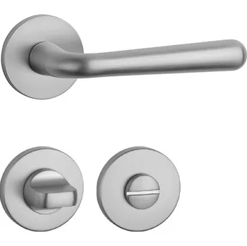 Dveřní kování AT - IRGA - R 7S klika/klika, rozety WC OCS - Chrom broušený
