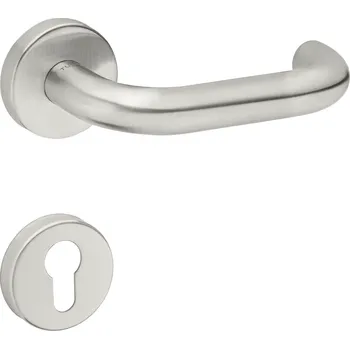 Dveřní kování TI - COSLAN - R AP 2000 klika/klika, rozety PZ BN - Broušená nerez (16)