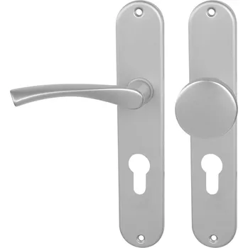 Dveřní kování BA - TORNADO - S PZ otvor pro vložku, 90 mm, koule/klika levá F1 - Stříbrný elox