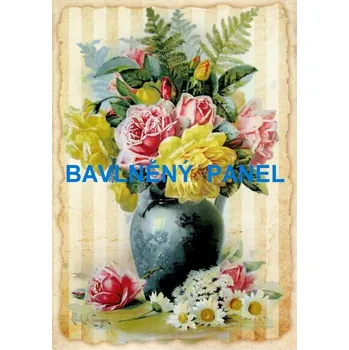 Panel bavlna - KVĚTINY-164-48