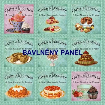 Panel bavlna - sada motivů-158-12a ZÁKUSKY