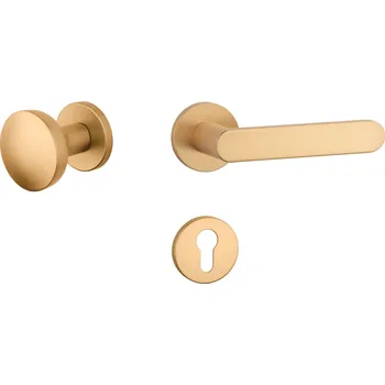 Dveřní kování AS - ALORA - R 7S rozety PZ, koule/klika pravá OLS - Mosaz broušená