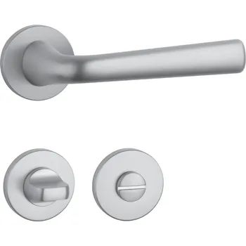 Dveřní kování AS - TULIPA - R 7S klika/klika, rozety WC OCS - Chrom broušený