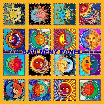 Panel bavlna - sada motivů-133-98 DEN A NOC