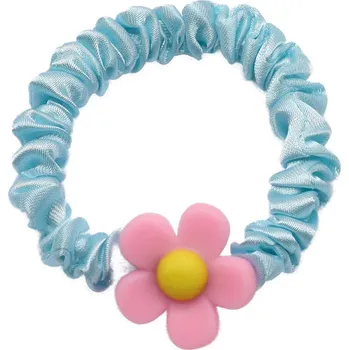 Saténová gumička s kytičkou Barva: modrá