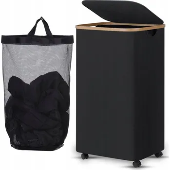 Koš na prádlo Koš na prádlo 110L silný len s víkem a vnitřní kapsou plastový