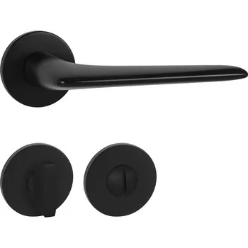 Dveřní kování TI - OPTIMAL - R 4164 5S klika/klika, rozety WC BS - Černá matná (153)