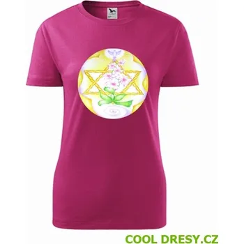 Dámské tričko Tričko s mandalou 1 dámské - Barva: purpurová, Velikost XL