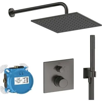 Vodovodní baterie Ideal Standard CeraTherm Sprchový set s termostatem pod omítku, s tělesem, 30x30 cm, Magnetic Grey