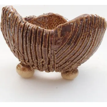 Květináč Keramická Skořápka 8 x 7,5 x 6 cm hnědá 1387-M25-4841
