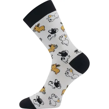 Dámské ponožky Dámské ponožky Lonka - Devive, pejsci Barva: Bílá, Velikost: 39-42