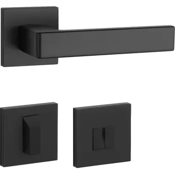 Dveřní kování AT - SULLA - HR 7S rozety WC, klika/klika BS - Černá matná