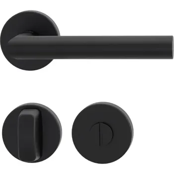 Dveřní kování GK - LUCIA - R klika/klika, rozety WC Grafit černá (78)