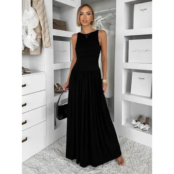 Dámské šaty Černé elegantní dlouhé šaty LORAVIA Velikost: L