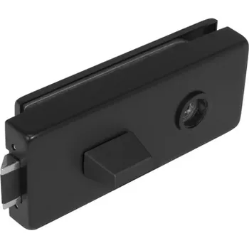 Dveřní kování TI - Zámek na skleněné dveře kování na sklo WC set 4022 BS - Černá matná (153)