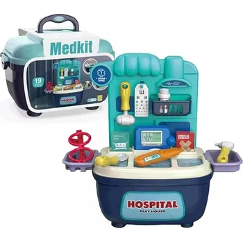 Doplněk pro panenku MALÝ LÉKAŘ V KUFRÍKU SADA DOKTORA NEMOCNICE PRO PANENKY MEDVÍDKY