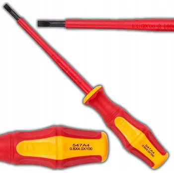 Šroubovák ŠROUBOVÁK ELEKTROTECHNICKÝ S IZOLACÍ 1000V PLOCHÝ SL4 x 100 mm
