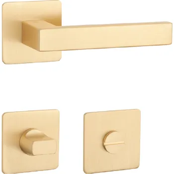 SH - KVADRAT - HR 1760 3SM rozety WC, klika/klika OLS - Mosaz broušená