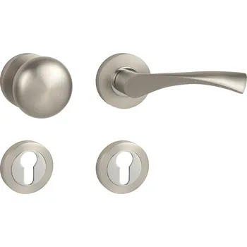 Dveřní kování MPK - SPIRIT - R rozety PZ, koule/klika pravá NP/OC - Nikl perla / chrom lesklý