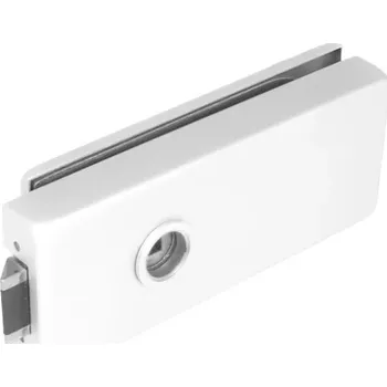 Dveřní kování TI - Zámek na skleněné dveře kování na sklo bez otvoru 4010 WS - Bílá matná (152)