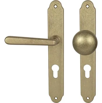 MPK - ALT WIEN PZ otvor pro vložku, 90 mm, koule/klika levá NAT - Natural mosaz nelakovaná