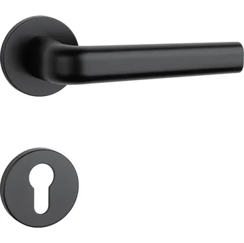 Dveřní kování AT - INULA - R 7S klika/klika, rozety PZ BS - Černá matná