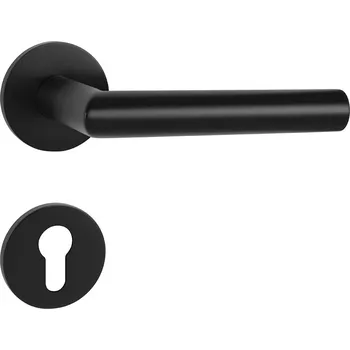 Dveřní kování TI - FAVORIT - R 2002 5S klika/klika, rozety PZ BS - Černá matná (153)