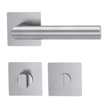 Dveřní kování GK - LUCIA PIATTA S QUATTRO - HR rozety WC, klika/klika BN - Broušená nerez (71)