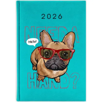 Kalendář Knižkový kalendář 2026 A5 FunnyCase modrý