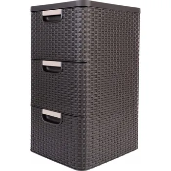 Komoda Koupelnový regál Curver, odstíny hnědé, 38 x 33 x 59 cm