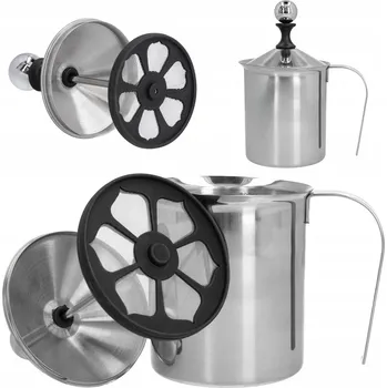 Šlehač mléka Napěňovač mléka GN Home Ruční napěňovač mléka z nerezové oceli 800 ml