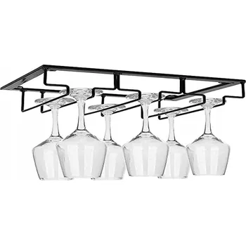 Stojan na víno ZÁVĚSNÝ ŽELEZO (KOV) DRŽÁK NA SKLENIČKY NA VÍNO