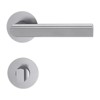 Dveřní kování GK - TRI 134 PIATTA S - R klika/klika, rozety WC BN - Broušená nerez (71)