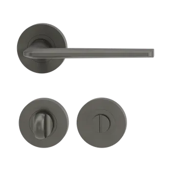 Dveřní kování GK - REMOTE - R klika/klika, rozety WC Kašmír šedá (27)