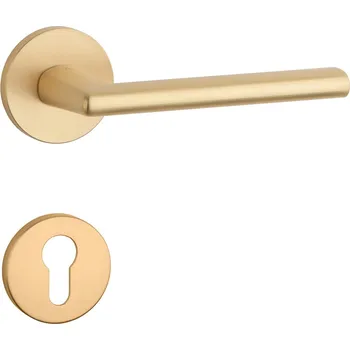 Dveřní kování AT - KALMIA - R 7S klika/klika, rozety PZ OLS - Mosaz broušená