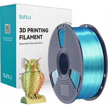 Filament SUNLU SILK PLA+ TRI COLOR ČERVENÁ ŽLUTÁ ZELENÁ 250G