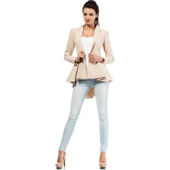 Dámské sako Prodloužené asymetrické sako MOE M165 béžové EU velikost: XS