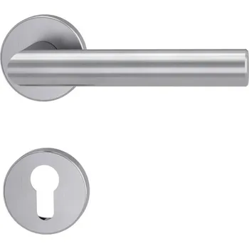 Dveřní kování GK - LUCIA - R klika/klika, rozety PZ BN - Broušená nerez (71)