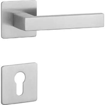 SH - KVADRAT - HR 1760 3SM rozety PZ, klika/klika BN - Broušená nerez