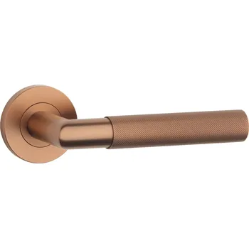 Dveřní kování SH - OVAL - R 1742 PRO 8 MM klika/klika, bez spodní rozety CUM PVD - Měď matná PVD