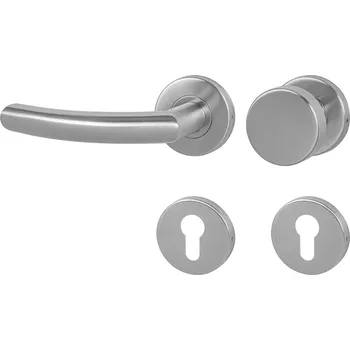 Dveřní kování MPK - NERO - R rozety PZ, koule/klika levá BN - Broušená nerez