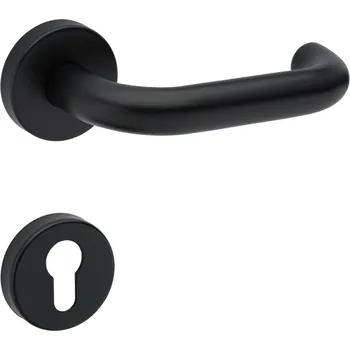 Dveřní kování TI - COSLAN - R 2000 klika/klika, rozety PZ BS - Černá matná (153)