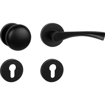 MPK - SPIRIT - R rozety PZ, koule/klika pravá BS - Černá matná