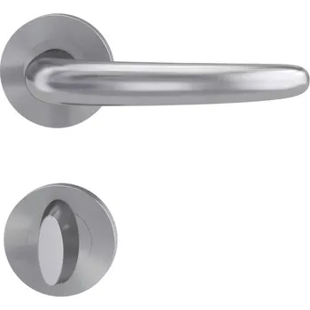 Dveřní kování GK - ULMER PROF - R klika/klika, rozety WC BN - Broušená nerez (71)