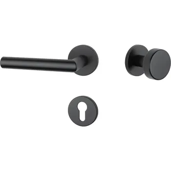 Dveřní kování AT - ARABIS - R 7S rozety PZ, koule/klika levá BS - Černá matná