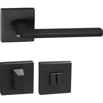 Dveřní kování TI - Eliptica - HR 3098Q rozety WC, klika/klika BS - Černá matná (153)