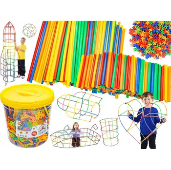 ostatní stavebnice STAVEBNICE SLÁMKY STAVEBNÍ TYČKY 800 DÍLŮ