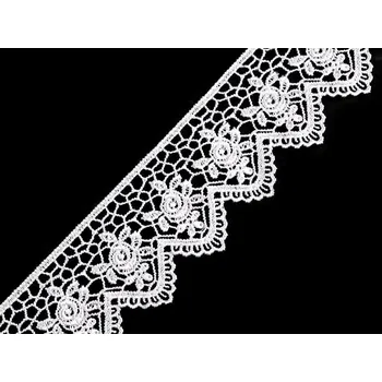 Krajka Vzdušná krajka šíře 45 mm benátská Varianta: 1 bílá, Balení: 13.5 m